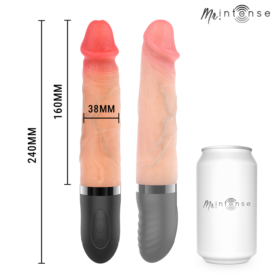 MR INTENSE - JEAN VIBRADOR UPDOWN SILICONA CON EFECTO CALOR 24 CM -Ø- 3.8 CM