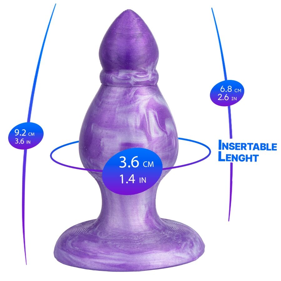 SILEXD - QUEEN ANAL PLUG FANTASY SILICONE LIQUIDE THERMOREACTIVE VIOLET 9,2 CM