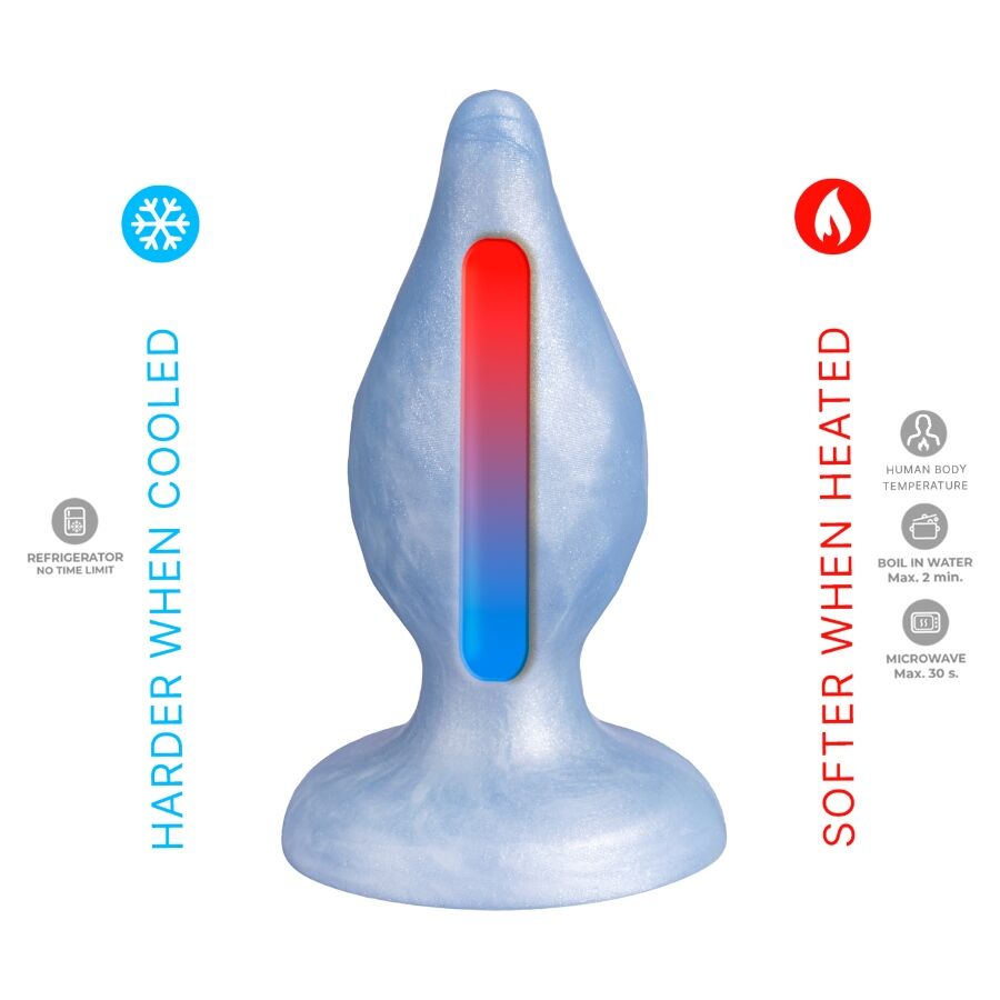 img_221910_828a278b9e4b9c44427067b6a067c36b_1.jpg SILEXD - DIAMOND PLUG ANAL FANTASY SILICONE LIQUIDE THERMOREACTIF BLEU NACRÉ 9,2 CM