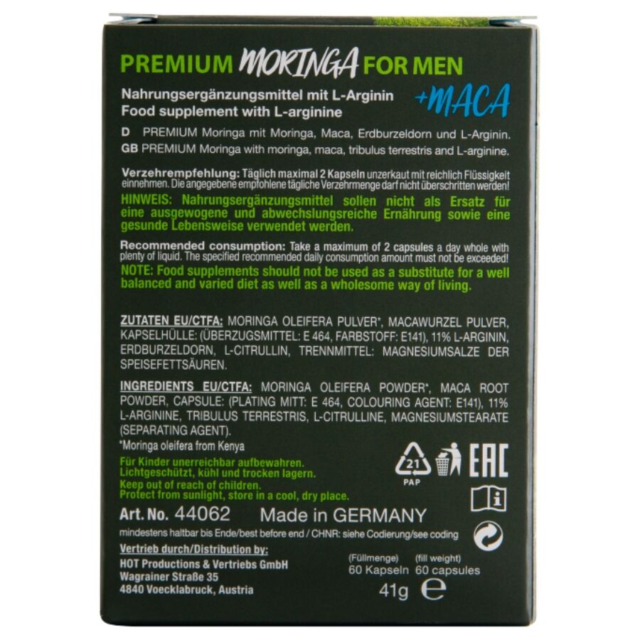 HOT - MORINGA BOÎTES POUR HOMMES 60 UNITÉS