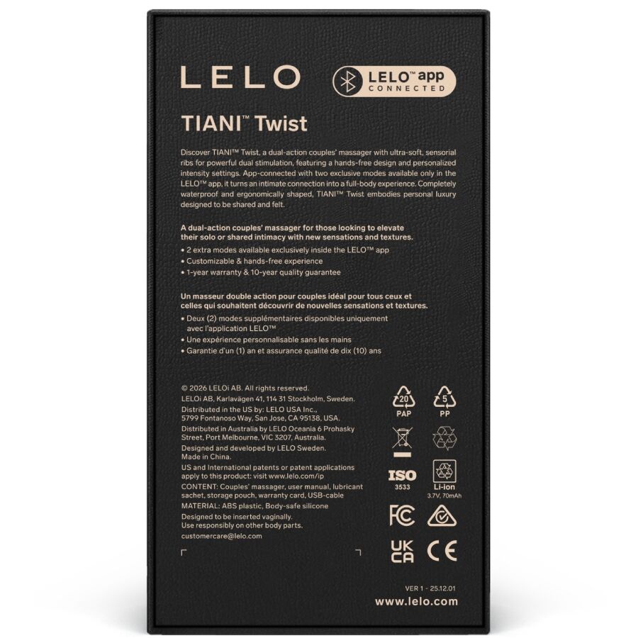 LELO - TIANI TWIST VIBRADOR PARA PAREJAS CELESTE
