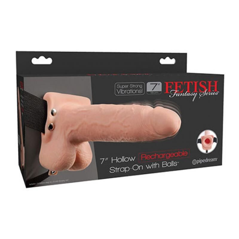 img_226641_b0ebaba27b45f3303024b2cc892b3e2e_1.jpg FETISH FANTASY SERIES - STRAP ON HUECO REALISTA VIBRADOR CON TESTÍCULOS 17,8 CM