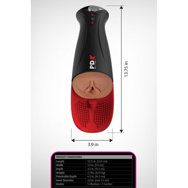 img_226696_9a5314e6480e2e900c3b6d0f11043cf5_1.jpg PDX ELITE - MASTURBADOR AUTOMÁTICO FAP-O-MATIC PRO XL VIBRADOR MARRÓN 34.9 CM