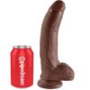 KING COCK - 9 PENE REALÍSTICO MARRÓN 22.9 CM