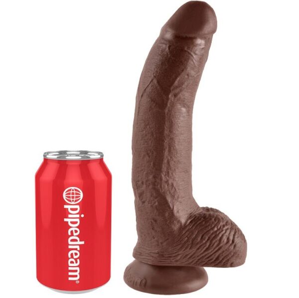 KING COCK - 9 PENE REALÍSTICO MARRÓN 22.9 CM