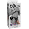 KING COCK - STRAP-ON AVEC GODE CREUX 28 CM ET SANGLES COULEUR CHAINE