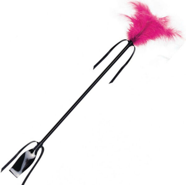 SECRETPLAY - FOUET  FEATHER NOIR ET FUCHSIA