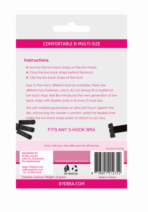 BYE-BRA - ADAPTATEUR DE SOUTIEN-GORGE À DOS OUVERT NOIR  BLANC