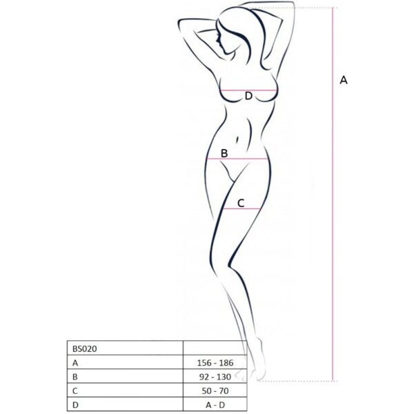 PASSION - FEMME BS020 BODYSTOCKING BLANC TAILLE UNIQUE