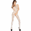 PASSION - FEMME BS020 BODYSTOCKING BLANC TAILLE UNIQUE