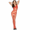 PASSION - FEMME BS032 BODYSTOCKING ROUGE TAILLE UNIQUE