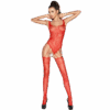 PASSION - FEMME BS034 BODYSTOCKING ROUGE TAILLE UNIQUE