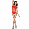 PASSION - FEMME BS035 BODYSTOCKING ROUGE TAILLE UNIQUE