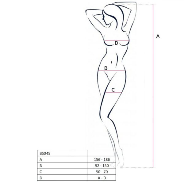 PASSION - FEMME BS045 BODYSTOCKING BLANC TAILLE UNIQUE