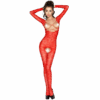 PASSION - FEMME BS031 BODYSTOCKING ROUGE TAILLE UNIQUE