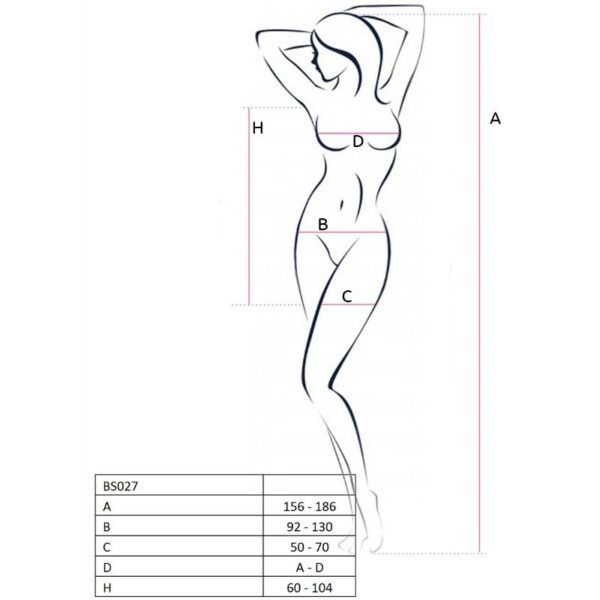 PASSION - FEMME BS027 BODYSTOCKING STYLE ROBE NOIR TAILLE UNIQUE