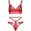 LEG AVENUE - ENSEMBLE 2 PIÈCES BRALETTE ET STRING EN DENTELLE S/M