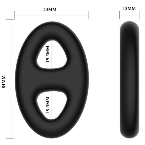 CRAZY BULL - BAGUE EN SILICONE DOUBLE OVALE