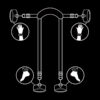 FETISH SUBMISSIVE - POSITION MAÎTRE AVEC 4 MENOTTES DOUBLÉES DE NOPRÈNE