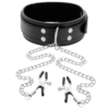 DARKNESS - COLLIER AVEC PINCES  NIPPLE NOIR