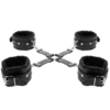 DARKNESS - MENOTTES EN CUIR POUR PIEDS ET MAINS NOIR