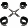 DARKNESS - MENOTTES EN CUIR POUR PIEDS ET MAINS NOIR