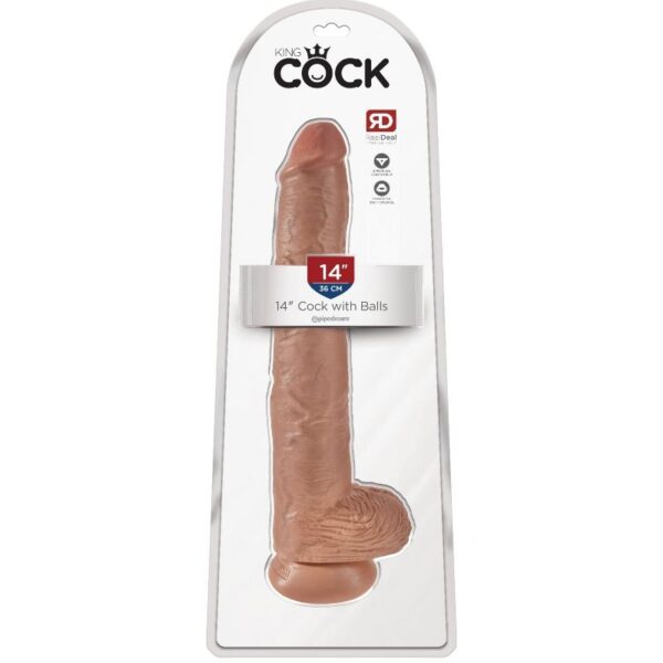 KING COCK PÉNIS RÉALISTE AVEC TESTICULES 35,6 CM