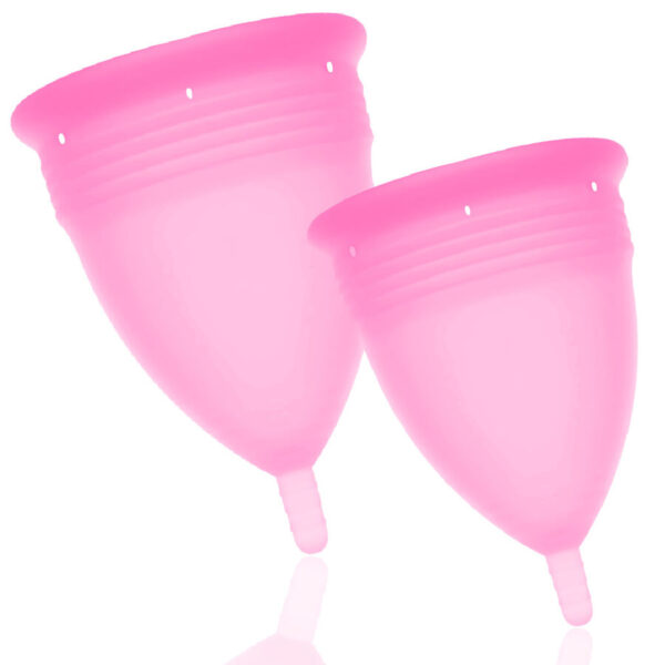 STERCUP - PACK DE COUPE MENSTRUELLE EN SILICONE FDA TAILLE S + L ROSE