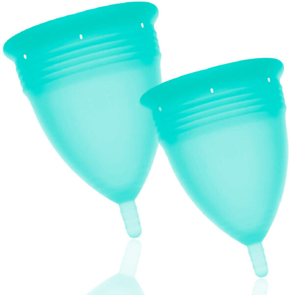 STERCUP - COUPE MENSTRUELLE EN SILICONE FDA TAILLE S + L AIGUE-MARINE
