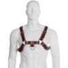 LEATHER BODY - HARNAIS CHAÎNE III NOIR / ROUGE