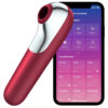 SATISFYER - VIBRATEUR ET ASPIRATION DUAL LOVE AVEC AIR PULSÉ ROUGE