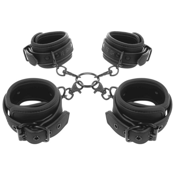 FETISH SUBMISSIVE - ENSEMBLE DE MENOTTES POUR MAINS ET CHEVILLES AVEC DOUBLURE EN NOPRÈNE